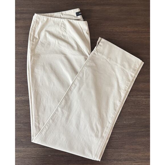 Lafayette 148 Stretch Crop Pants Beige Capri 8 - Picture 1 of 10